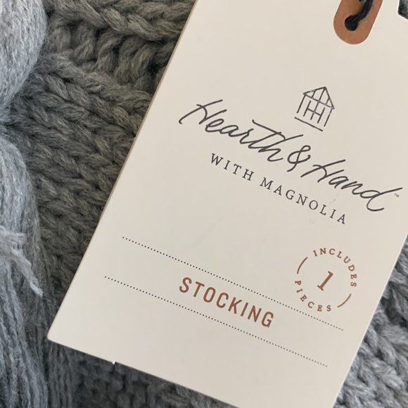Hearth & Hand Gray Cable Knit Tassel Stocking - Picture 8 of 11